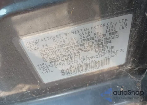 2014 Nissan Sentra Fe+ S/Fe+ Sv/S/Sl/Sr/Sv z USA, uszkodzony, nr VIN 3N1AB7APXEL674219